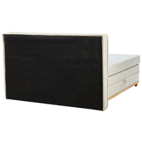 Divano letto king size UE con contenitore 180 x 200 cm Rivestimento beige con materasso a molle Bonell