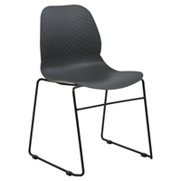 Set di 4 sedie in plastica acciaio gambe Impilabili senza braccioli grigio scuro sedia da conferenza Design scandinavo moderno