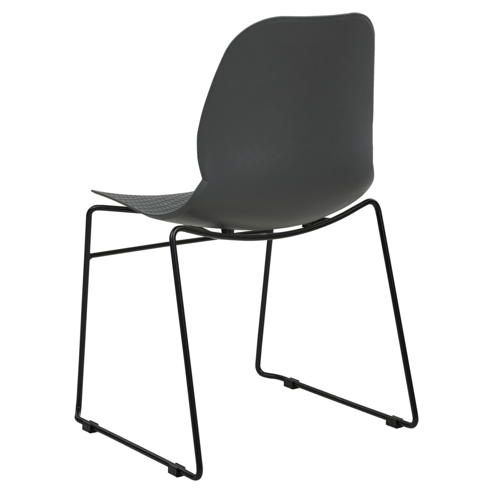 Set di 4 sedie in plastica acciaio gambe Impilabili senza braccioli grigio scuro sedia da conferenza Design scandinavo moderno