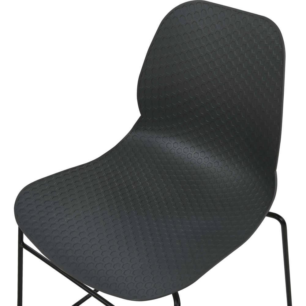 Set di 4 sedie in plastica acciaio gambe Impilabili senza braccioli grigio scuro sedia da conferenza Design scandinavo moderno