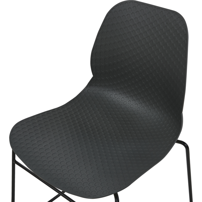 Set di 4 sedie in plastica acciaio gambe Impilabili senza braccioli grigio scuro sedia da conferenza Design scandinavo moderno