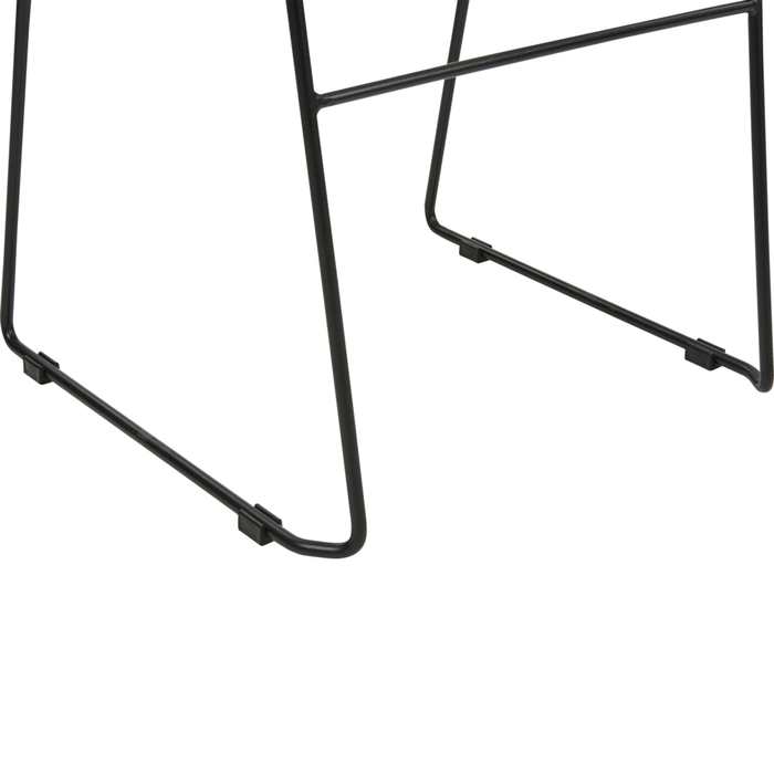 Set di 4 sedie da pranzo Bianco Impilabili in plastica Gambe in acciaio nero Sedia da conferenza Design scandinavo moderno contemporaneo Sedute per la sala da pranzo