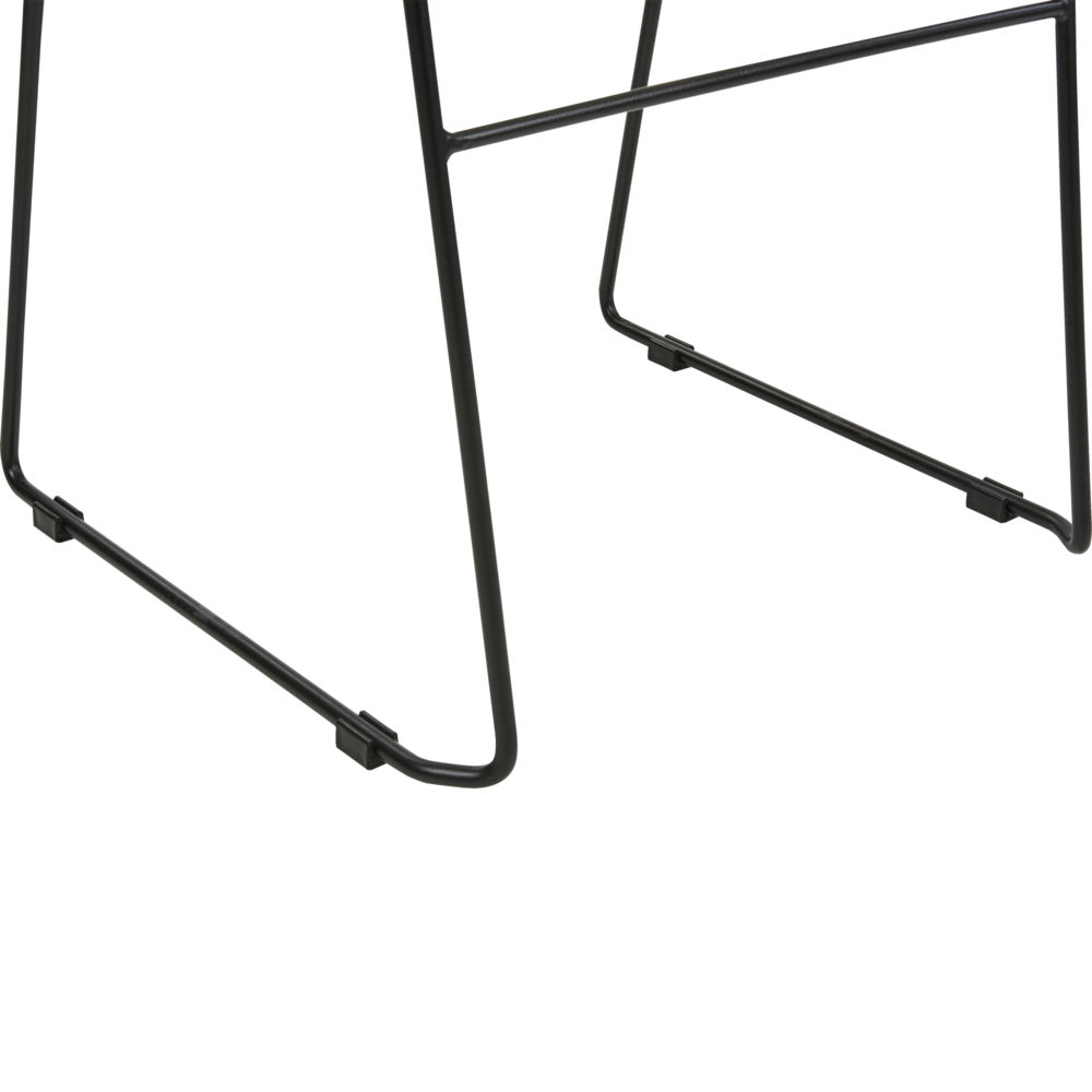 Set di 4 sedie da pranzo Beige Impilabili in plastica Gambe in acciaio nero Sedia da conferenza Design scandinavo moderno contemporaneo Sedute per la sala da pranzo