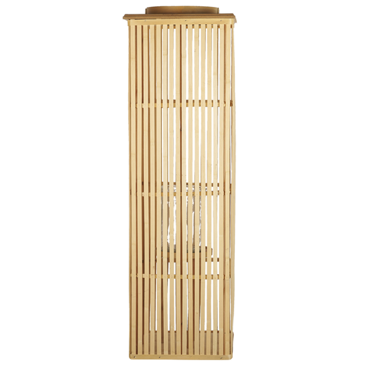 Lanterna in legno di bambù naturale e vetro boho per interni 88 cm soggiorno camera da letto