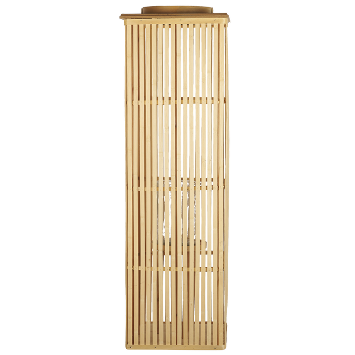 Lanterna in legno di bambù naturale e vetro boho per interni 88 cm soggiorno camera da letto