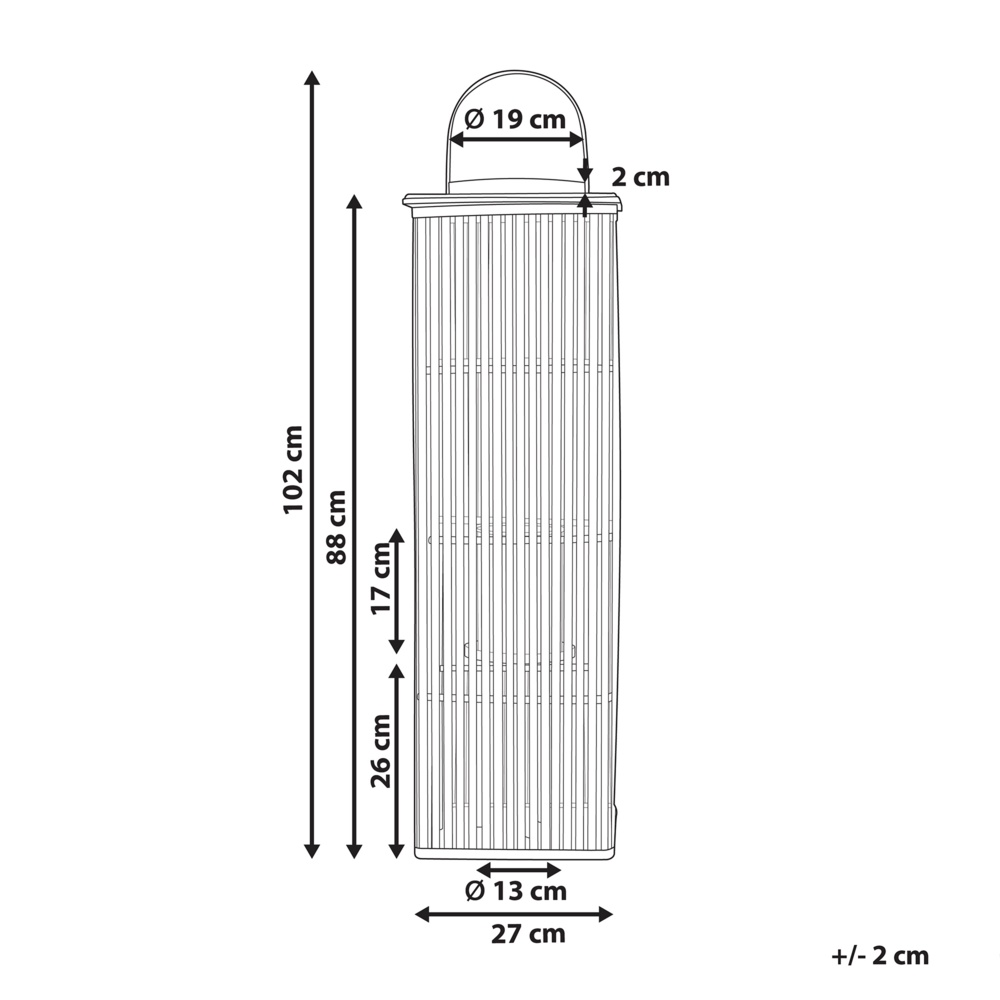 Lanterna in legno di bambù naturale e vetro boho per interni 88 cm soggiorno camera da letto