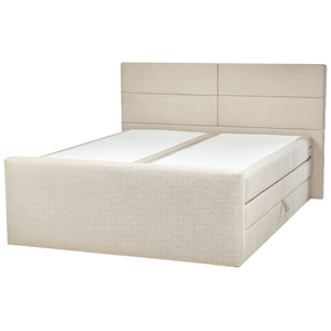 Divano letto king size UE con contenitore 180 x 200 Tappezzato beige con materasso a molle Bonell