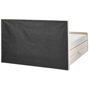 Divano letto king size UE con contenitore 180 x 200 Tappezzato beige con materasso a molle Bonell
