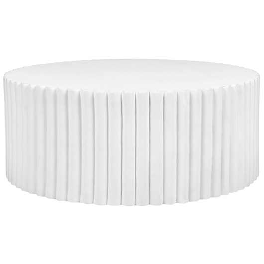 Tavolino da salotto effetto bianco in fibra di vetro MgO Piano rotondo Macchia UV Ruggine Acqua Resistente al vento Soggiorno moderno all'aperto