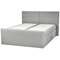 Divano letto king size UE con contenitore 180 x 200 Tappezzato grigio chiaro con materasso a molle Bonell