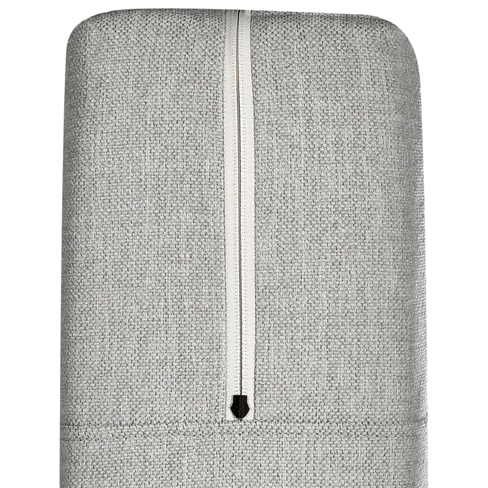 Divano letto king size UE con contenitore 180 x 200 Tappezzato grigio chiaro con materasso a molle Bonell