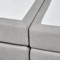 Divano letto king size UE con contenitore 180 x 200 Tappezzato grigio chiaro con materasso a molle Bonell