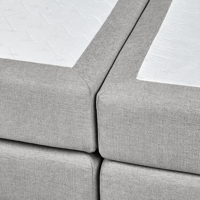 Divano letto king size UE con contenitore 180 x 200 Tappezzato grigio chiaro con materasso a molle Bonell