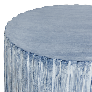 Tavolo Grigio chiaro in fibra di vetro MgO con piano rotondo a forma di tamburo Macchia UV Ruggine Acqua Resistente al vento Boho Moderno Soggiorno all'aperto