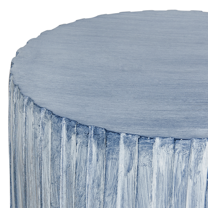 Tavolo Grigio chiaro in fibra di vetro MgO con piano rotondo a forma di tamburo Macchia UV Ruggine Acqua Resistente al vento Boho Moderno Soggiorno all'aperto