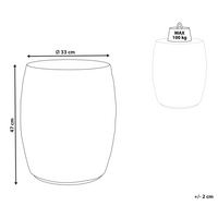 Tavolo Beige Chiaro in fibra di vetro con piano rotondo a forma di tamburo Macchia UV Ruggine Acqua Vento Resistente Boho Moderno Soggiorno all'aperto