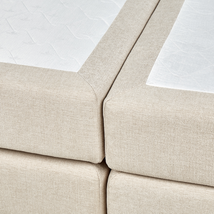 Divano letto king size UE con contenitore 180 x 200 cm Rivestimento beige con materasso a molle Bonell