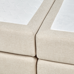 Divano letto king size UE con contenitore 160 x 200 cm Rivestimento beige con materasso a molle Bonell