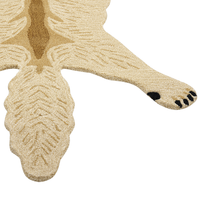 Tappeto per bambini Beige Lana Cotone 100 x 160 cm Tappeto per stanza da gioco con stampa di lupo animale Camera da letto per bambini