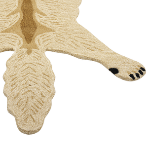 Tappeto per bambini Beige Lana Cotone 100 x 160 cm Tappeto per stanza da gioco con stampa di lupo animale Camera da letto per bambini