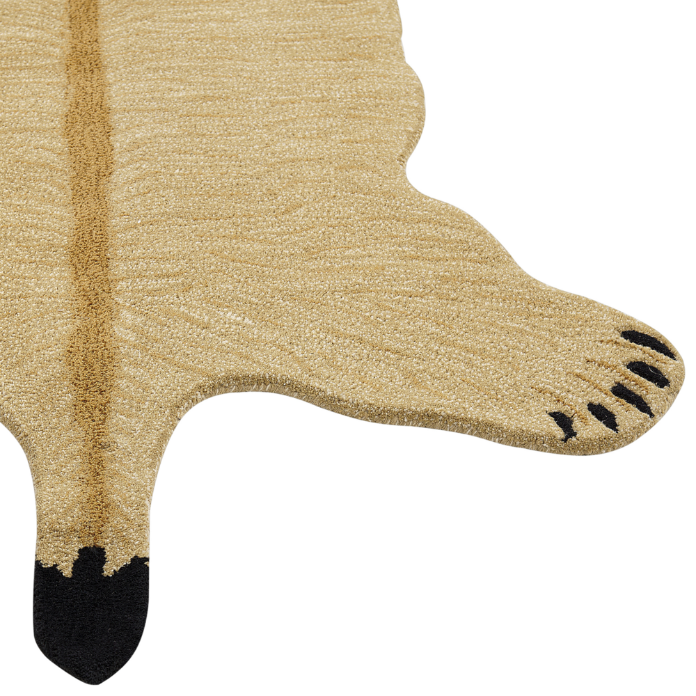 Tappeto per bambini Beige Lana Cotone 100 x 160 cm Tappetino per la stanza da gioco Stampa leonessa animale Camera da letto per bambini