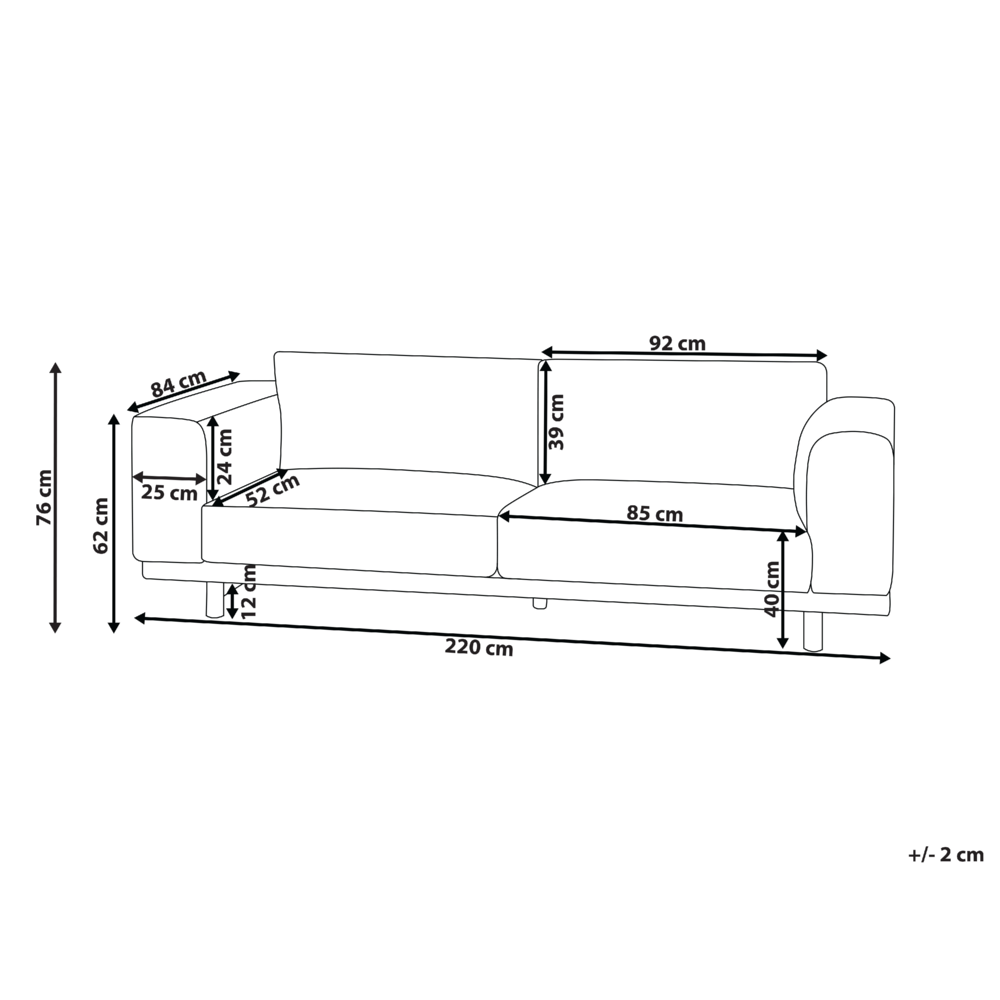 Divano a 3 posti tessuto beige moderno stile retrò soggiorno