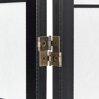 Divisorio in legno di pino nero Materiale sintetico 4 pannelli Schermo decorativo pieghevole Divisorio soggiorno camera da letto Design tradizionale