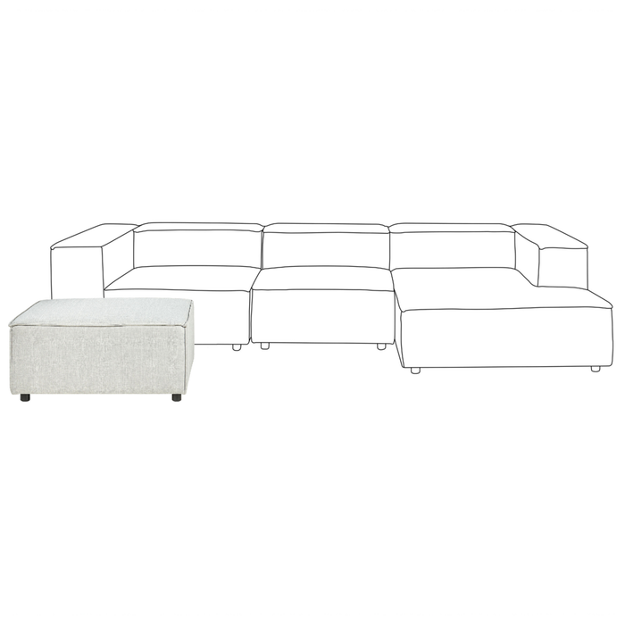 Poggiapiedi quadrato con rivestimento in lino di poliestere Grigio soggiorno salotto