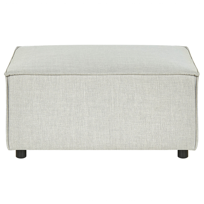 Poggiapiedi quadrato con rivestimento in lino di poliestere Grigio soggiorno salotto