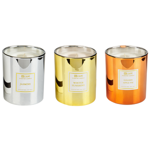 Set di 3 candele profumate in cera di soia 100% fragranza floreale frutta fresca crostata di mele, gelsomino e sole d'inverno stoppino cotone fragranza fruttata floreale