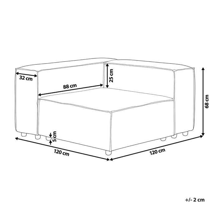 Modulo angolare a 1 posto rivestimento in velluto a coste marrone soggiorno stile moderno