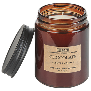 Set di fragranze Candela e diffusore di ancia Bastoncini profumati 100% cera di soia Stoppino di cotone Vetro Cioccolato