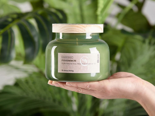 Candela profumata 100% cera di soia stoppino di cotone vetro Fragranza fresca loto