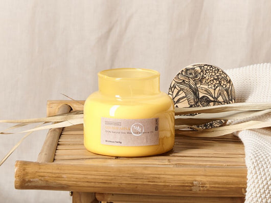 Candela profumata 100% cera di soia stoppino di cotone vetro Fragranza fresca Mela d'oro fruttata