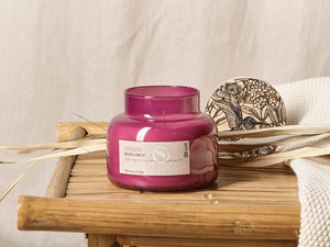 Candela profumata 100% cera di soia Stoppino di cotone Vetro Fragranza fresca Frutta Bergamotto