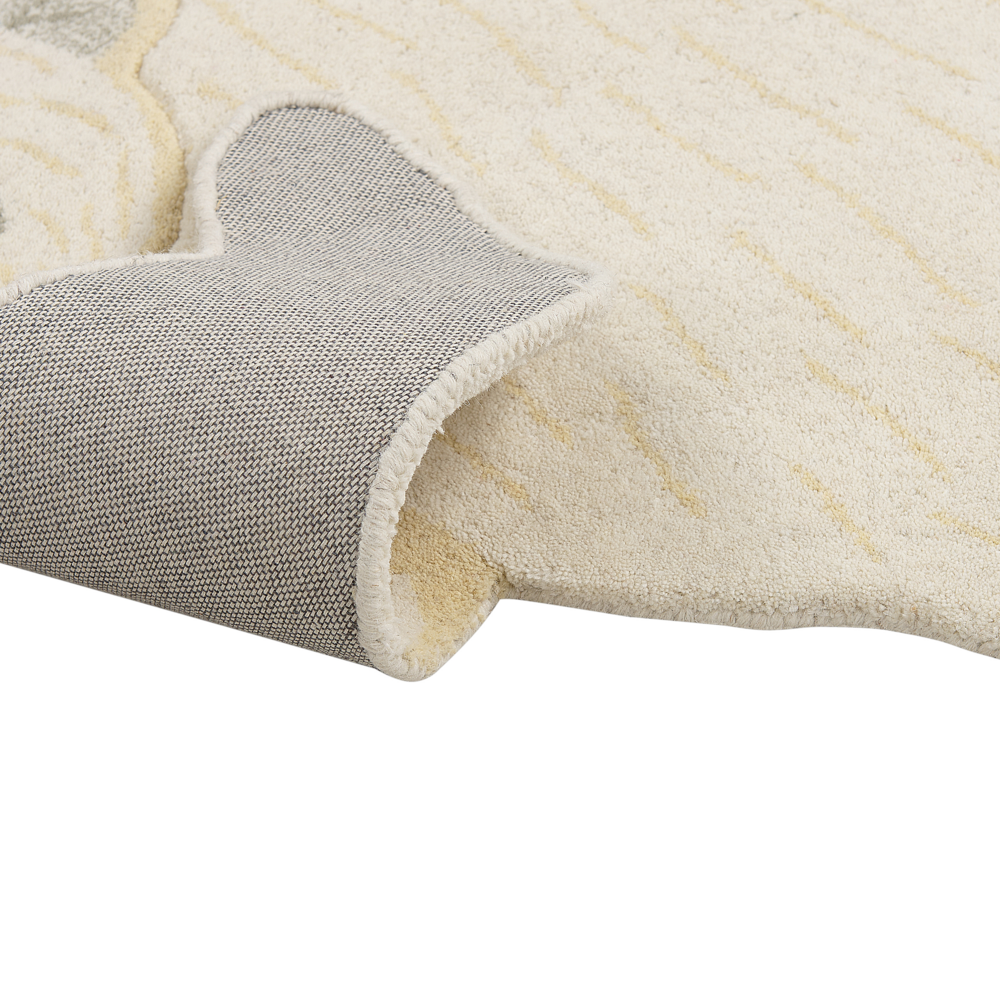 Tappeto per bambini in lana bianca con fondo in cotone 100 x 160 cm Tappeto per la stanza dei giochi con stampa di orsi polari per la camera dei bambini.