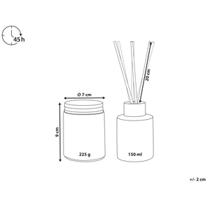 Set di fragranze Candela e diffusore di ancia Bastoncini profumati 100% cera di soia Stoppino di cotone Vetro Cioccolato