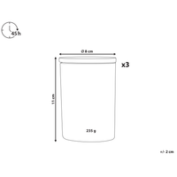 Set di 3 candele profumate multicolore 100% cera di soia stoppino di cotone vetro bianco fragranza ambra bianca/tè bianco/gelsomino bianco