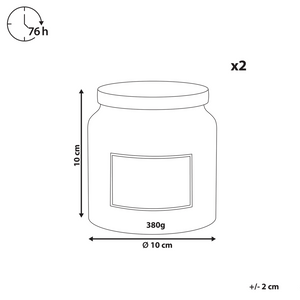 Set di 2 candele profumate multicolore 100% cera di soia stoppino di cotone vetro alimentare fragranza fresca mela dorata/pelle