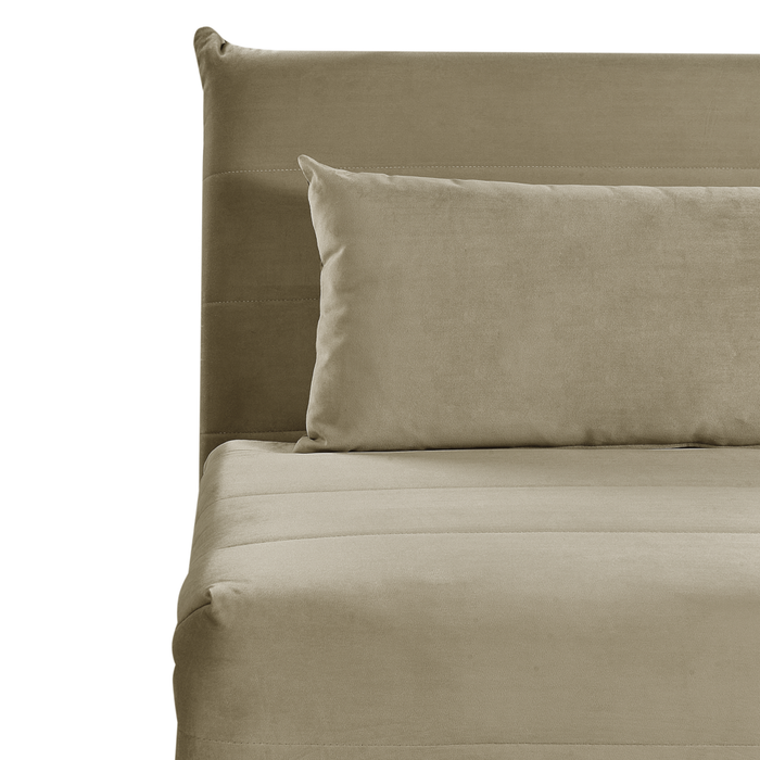 Divano letto piccolo in velluto verde oliva 1 posto letto pieghevole senza braccioli scandinavo