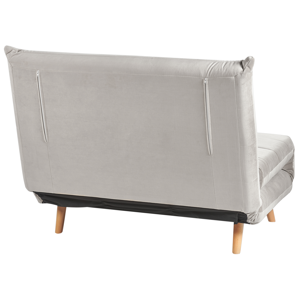 Divano letto piccolo in velluto grigio chiaro 1 posto letto pieghevole senza braccioli scandinavo