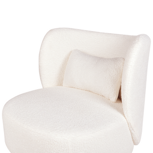 Poltrona da salotto con schienale curvo  boucle bianco stile glam elegante soggiorno