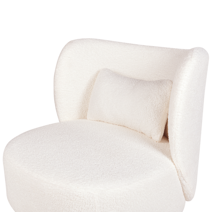 Poltrona da salotto con schienale curvo  boucle bianco stile glam elegante soggiorno