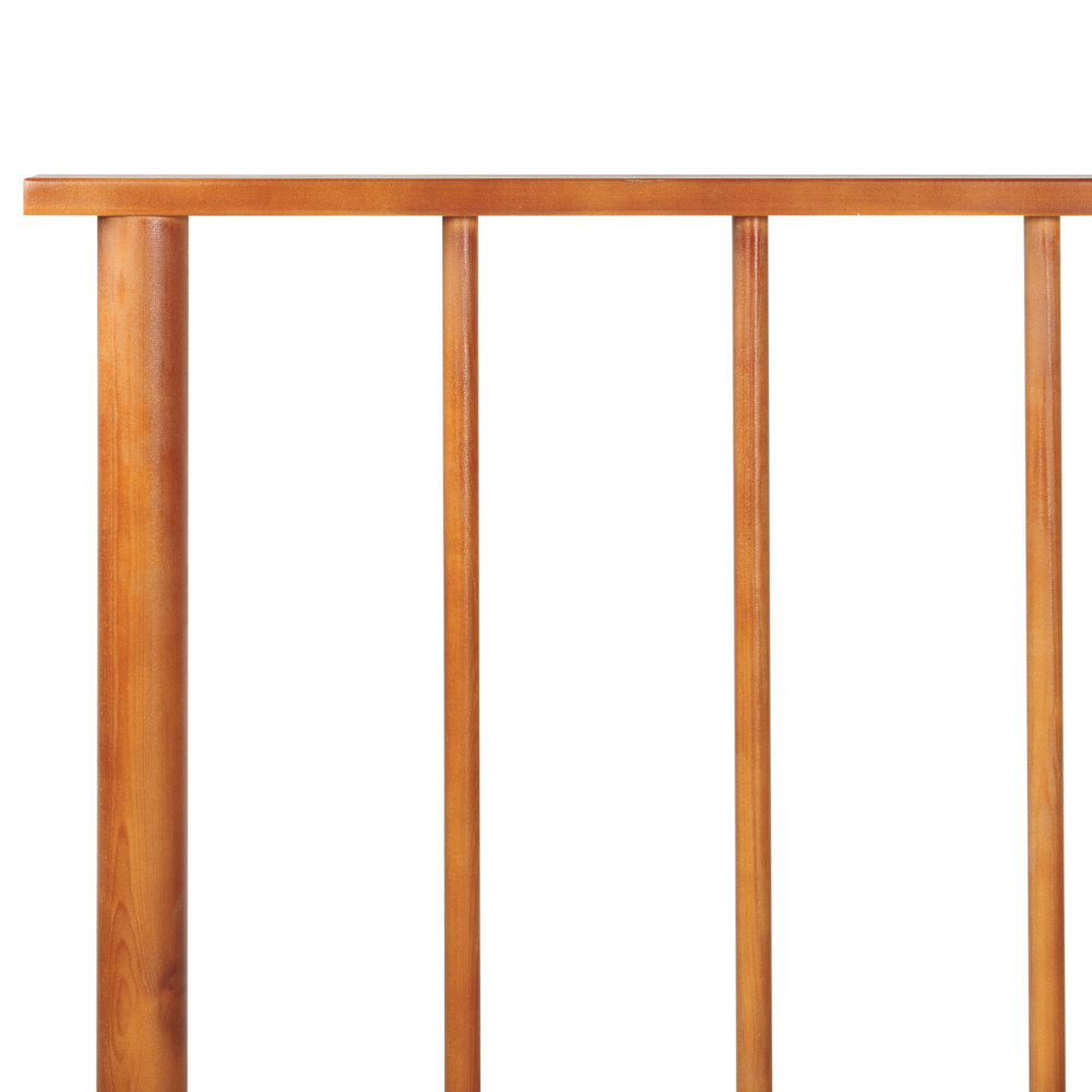 Letto matrimoniale in legno di pino chiaro misura 140 x 200 cm con testiera a doghe in stile rustico minimalista