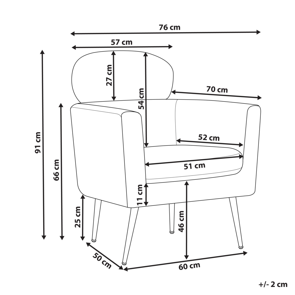 Poltrona da salotto con poggiatesta in tessuto Bianco Sporco con gambe nere elegante soggiorno glamour