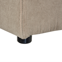 Divano modulare 2 posti con Ottomana in Velluto a coste tortora stile classico soggiorno