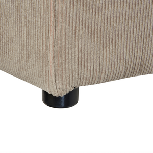 Divano modulare 2 posti con Ottomana in Velluto a coste tortora stile classico soggiorno