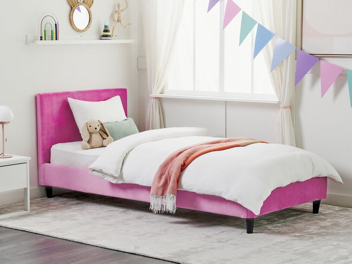 Fodera per telaio letto in velluto fucsia 90 x 200 cm Sfoderabile Lavabile stile retrò