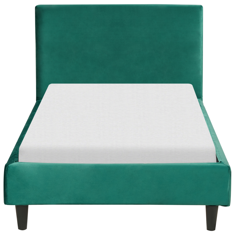 Letto singolo in Velluto verde con rete a doghe 90 x 200 cm stile contemporaneo