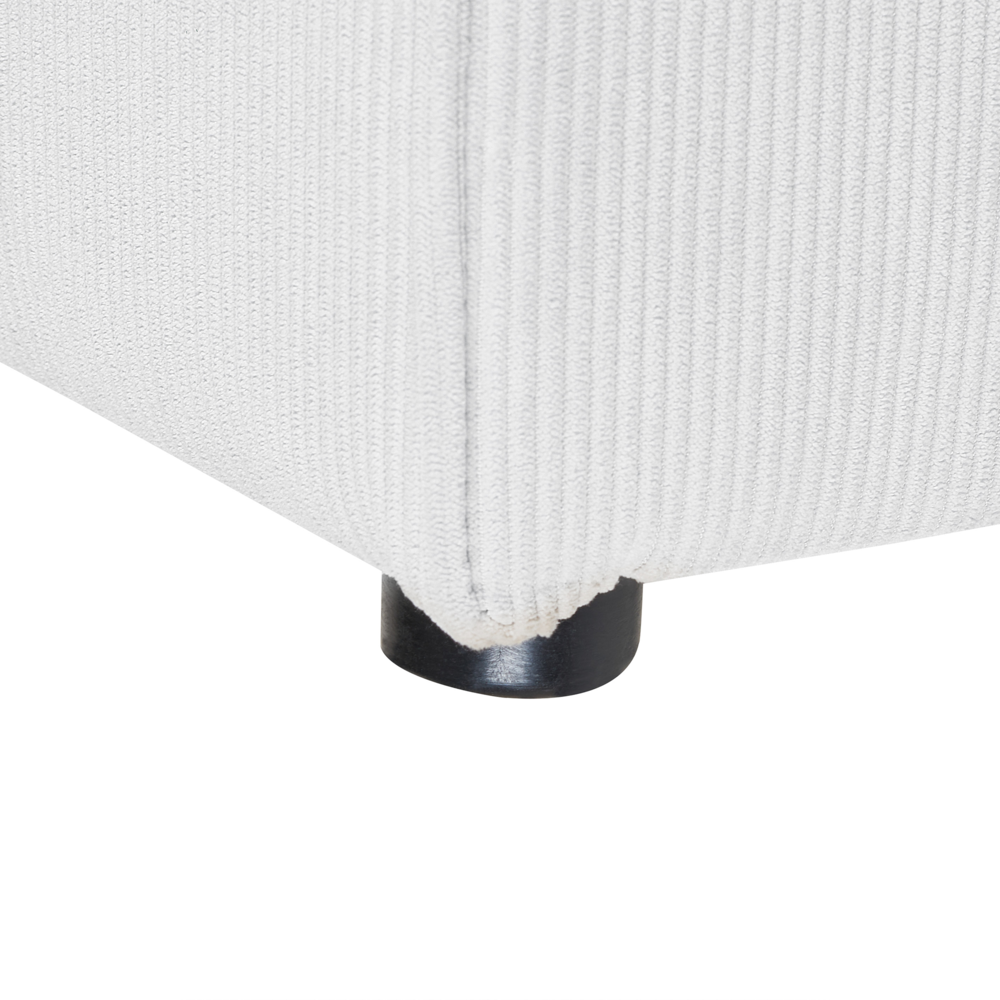 Divano modulare 2 posti con Ottomana in Velluto a coste bianco sporco stile classico soggiorno